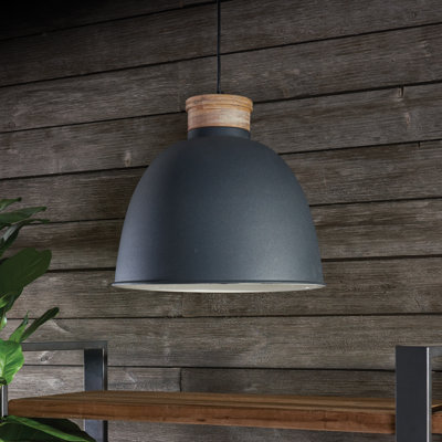 Grand luminaire suspendu en métal noir Frank