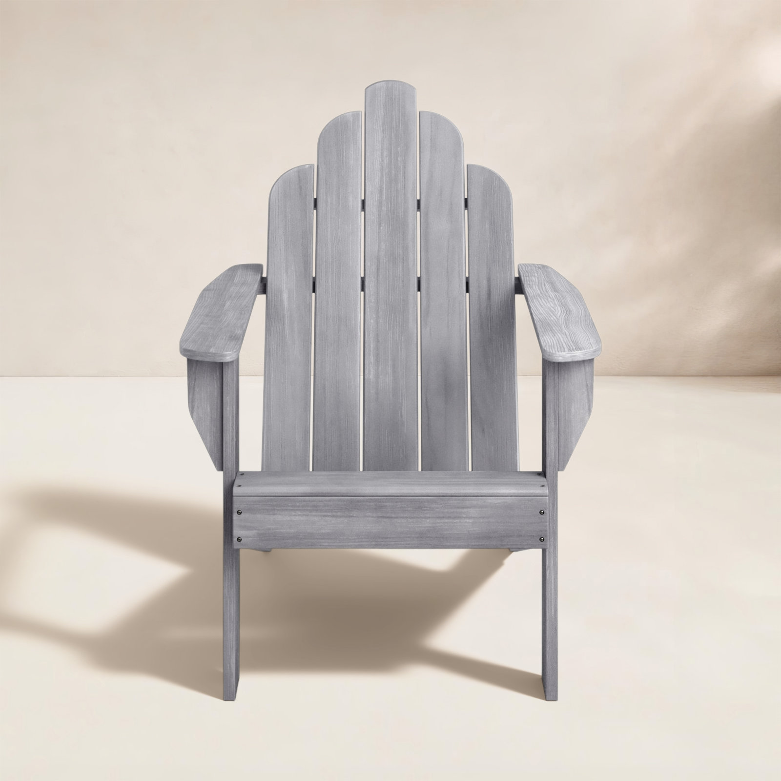 Sanchaya Teak Adirondack Chair, Weathered Gray