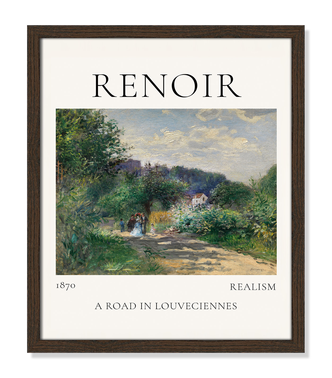 Rocchetto "A Road in Louveciennes" Print, Walnut Single Picture Frame, No, 19" H x 16" W x 0.75" D