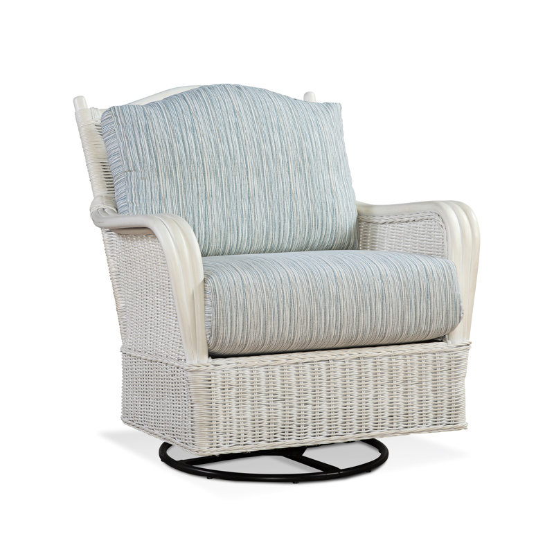 Fauteuil large Bodega Bay, Rayures bleues, 0220-63, Tonneau vieilli