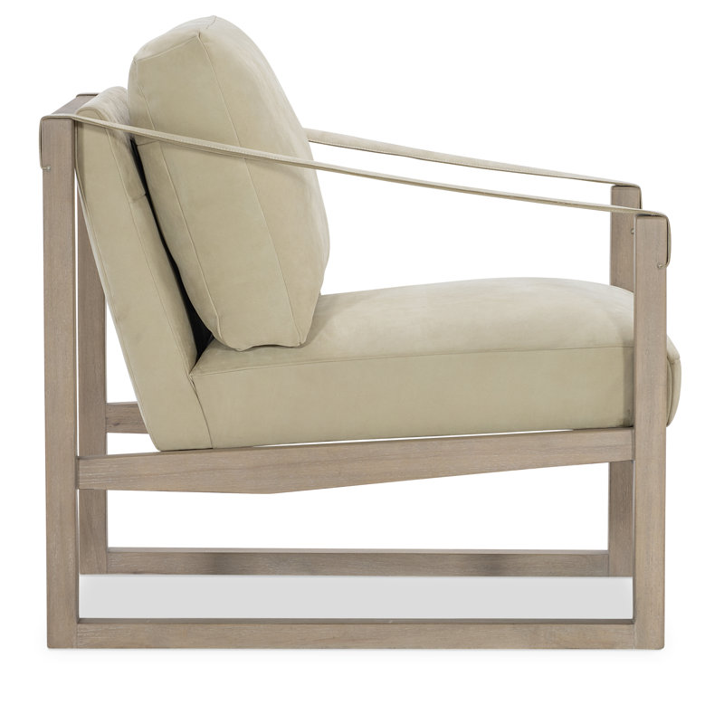Margaritaville Leather Chair, Beige Leather, Natural