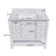 Modern 37"Bathroom Vanity With Artificial Marble Carrara White Top Set , Multi-Functional Bathroom Cabinet With Doors And Drawer, Solid Frame And Mdfboard (Three Faucet Hole)