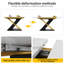 120–160 x 80 cm Extendable Dining Table, Extends to 160 cm with Built-In Insert Panel, Dining Table with Golden Cross Legs, Multi-Purpose Table for Kitchen and Living Room