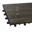 10 tuiles de terrasse à motif à rayures imbriquées, plancher carré en bois franc d'acacia brun foncé de 12 po x 12 po pour patio, banc, bord de piscine-121238400