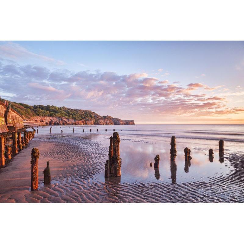Sandsend Beach Sunrise - Wrapped Canvas Print, 20cm H x 30cm W x 3.8cm D