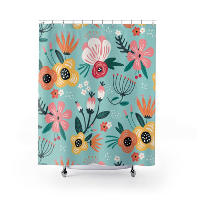 Rideau de douche simple à motif floral