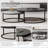 Carbon Steel Nesting Coffee Tables Set - Round Extendable Design with Durable Panel for Living Rooms-852533187