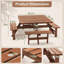 8-Person Square Picnic Table With Umbrella Hole Waterproof & Sturdy Cross Structure Outdoor Dining Set For Backyard Garden Camping Easy Clean