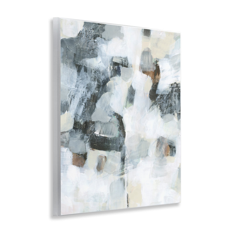 Art mural gris et blanc à motif abstrait par Melissa Wang