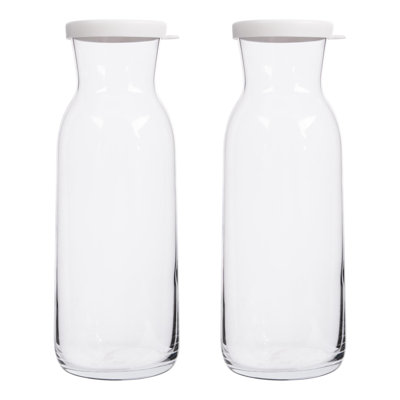 LAV Fonte Glass Carafes with White Lid