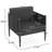 2 Pcs Black Aluminum Club Chairs For Garden Use - Modern Aesthetic, Strong Frame, Water Fabric Cushions, 30.36 Tall Rust Technology,