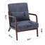 Chaise d'appoint Mid-Century moderne avec coussin, fauteuil rembourré pour le salon et la chambre à coucher, structure en bois massif, confortable et élégante-932327941-932327940