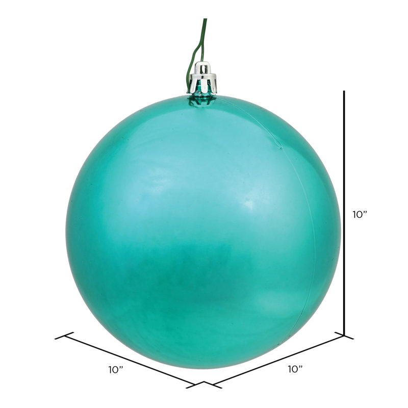 Décoration de boule décorative des Fêtes, 10", Bleu sarcelle brillant