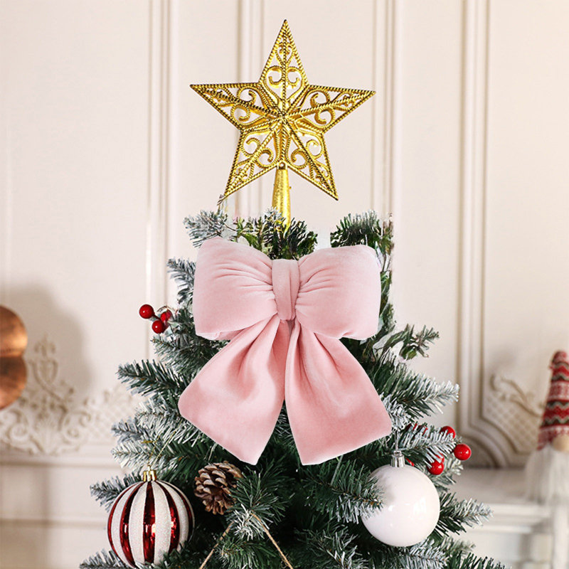 Ornement d'arbre de Noël surdimensionné rose pâle, B