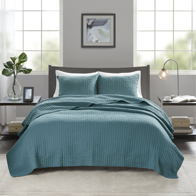 2 Piece Quilt Set Teal Twin/Twin XL