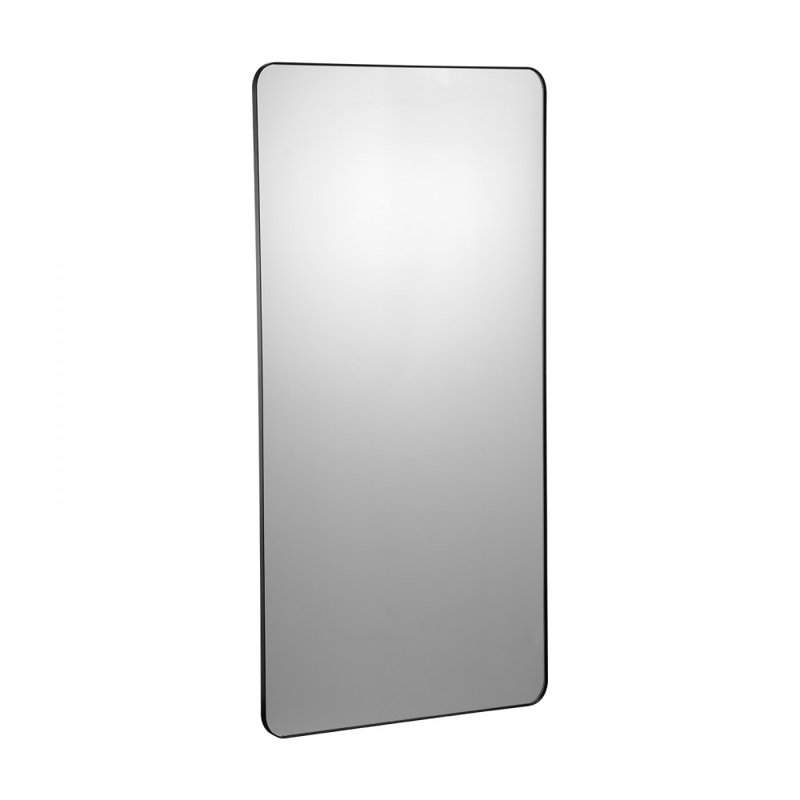 Miroir carré carré avec cadre en alliage d'aluminium, 28 po x 60 po, Noir