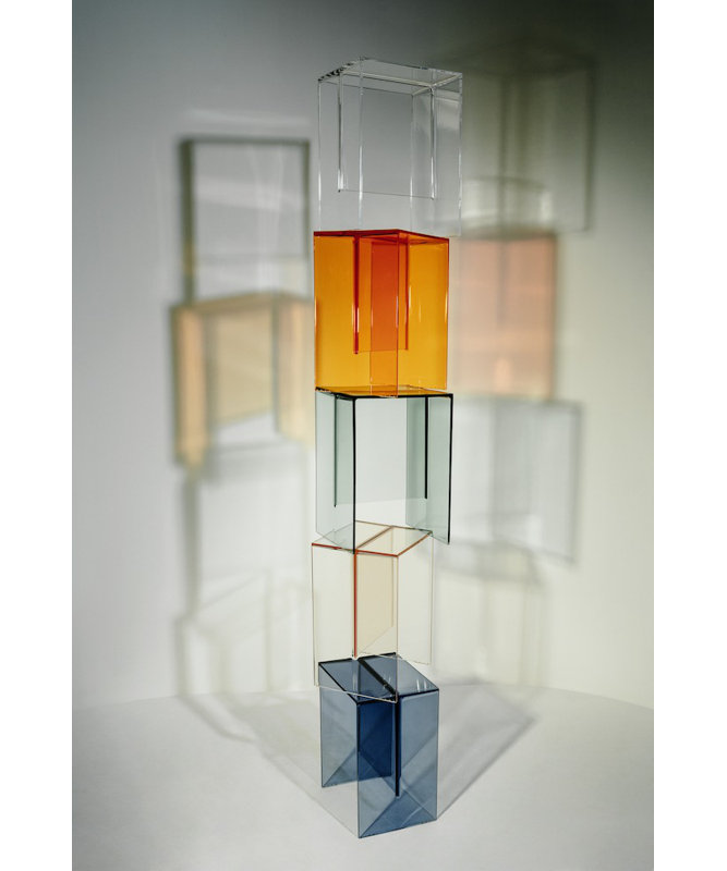 Kartell Glass End Table, Blue
