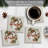 Winter Forest Snowman 4-Pack Tumbled Tile Stone Coasters