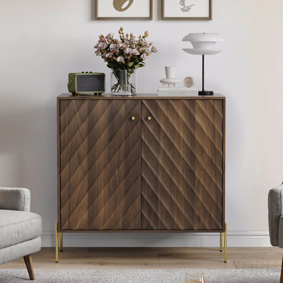 Sideboard Buffet With Storage, Mid-Century Modern Style Storage Cabinets, Walnut Sideboard For Living Room, Dining Room, Entryway, Hallway, Kitchen