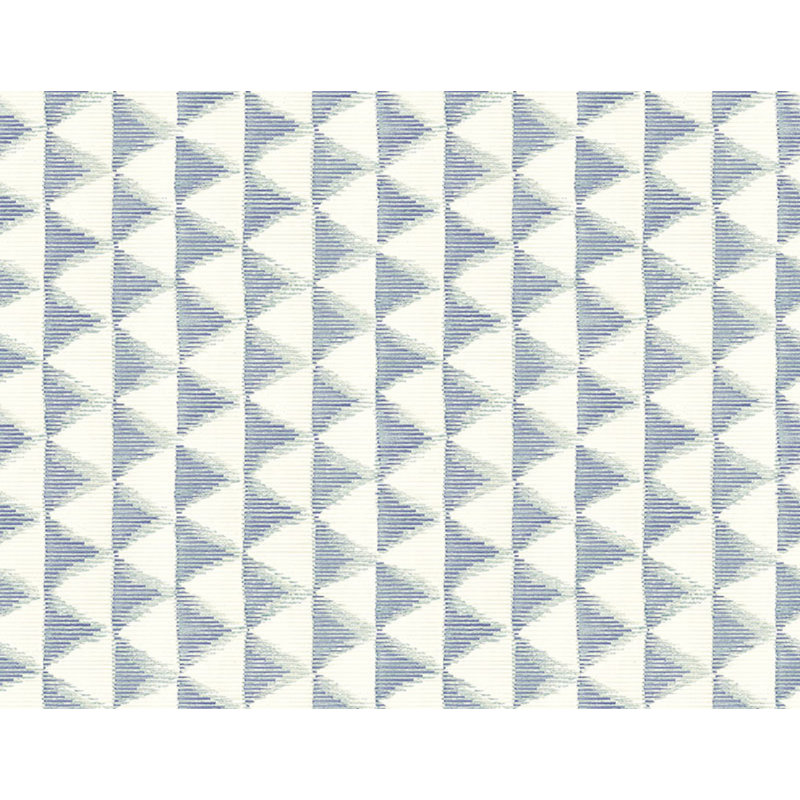 Maree Non-Pasted Geometric Wallpaper Roll, Silver/Blue/White