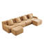 Canapé modulaire modulaire 4 po, abat-jour brun clair, sans accoudoirs, structure antidérapante, structure en U confortable et pratique, conception antidérapante, éponge haute densité 32d, assemblage pour la maison