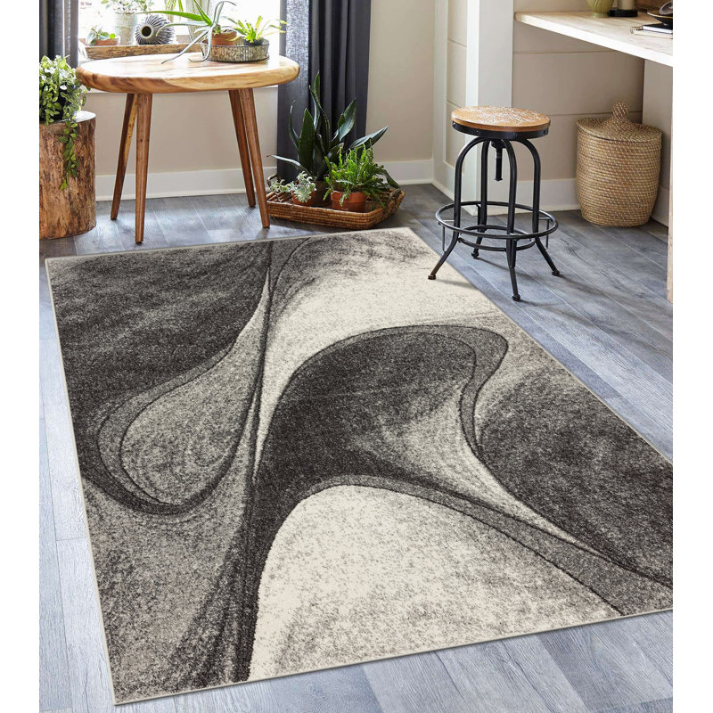 Tapis noir / blanc Sarenac, Rectangle 8 pi x 10 pi