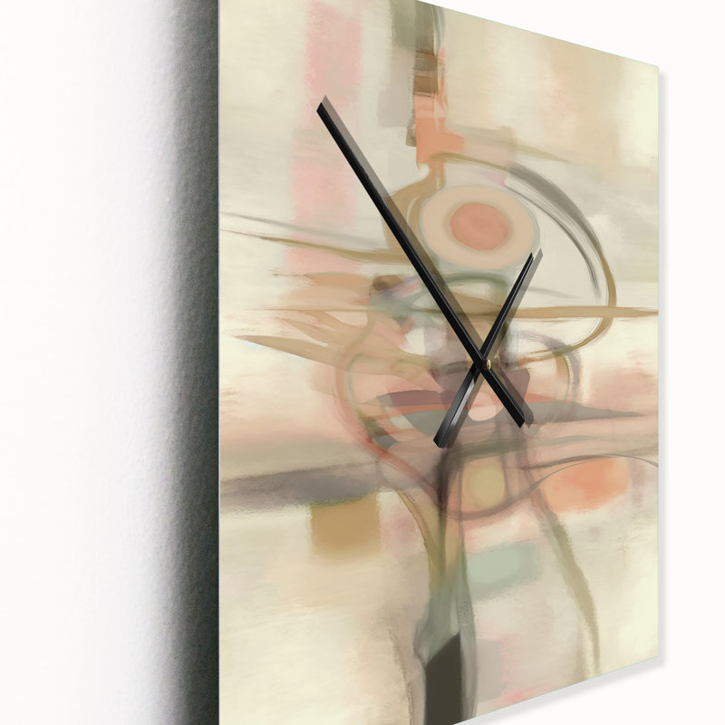Horloge murale rétro «Knowing Vintage Rose Minimal Retro Simplicity I», Très grand