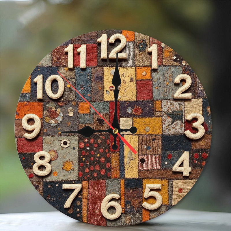 Horloge murale style patchwork