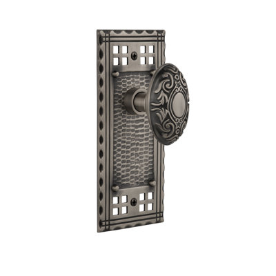 Plaque artisanale avec bouton de porte victorien