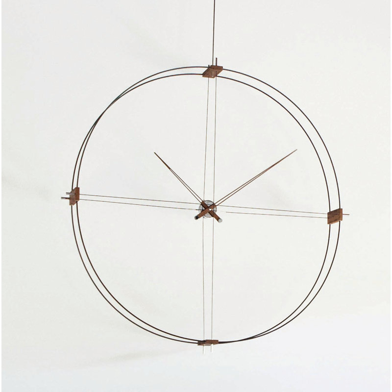 Delmori Analog Wall Clock, Black/Walnut