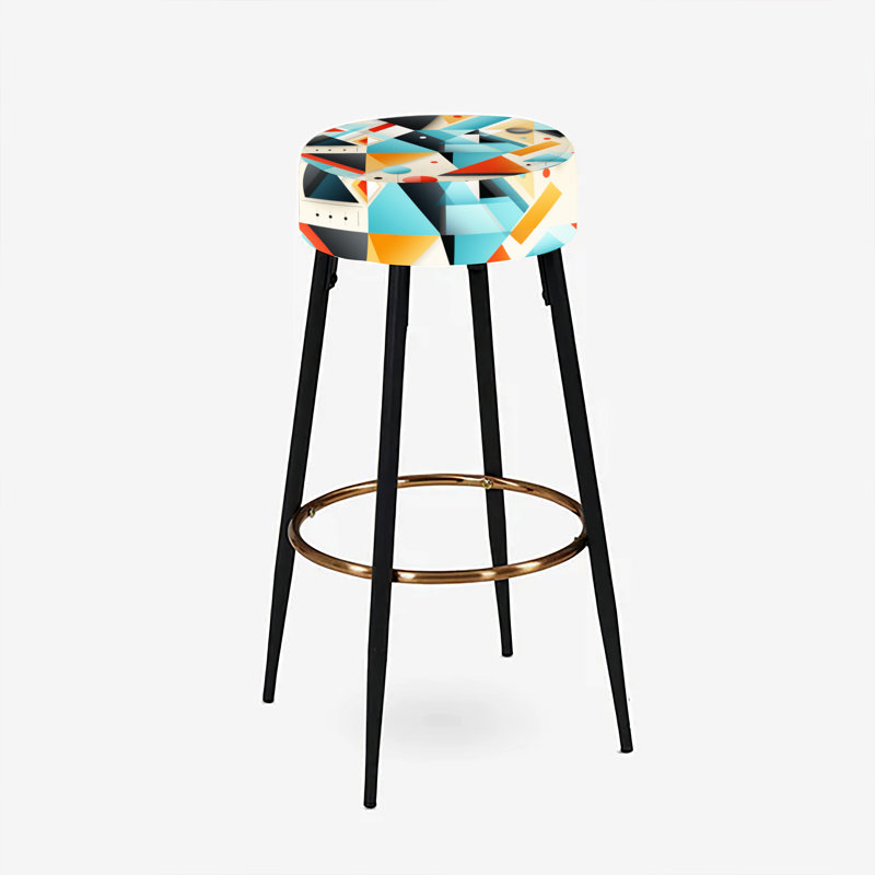 Revival Triangular Geometric Pattern - Geometric Bar Stools Set Of 2