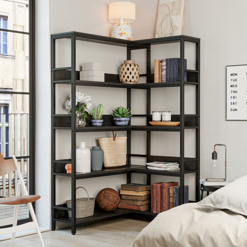 Nabile Corner Bookcase, Black