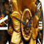 Horloge murale abstraite Golden-93379764