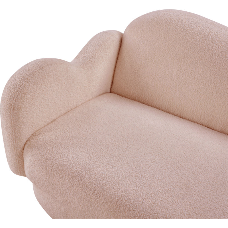 Canapé Redwan, Tissu rose en peluche