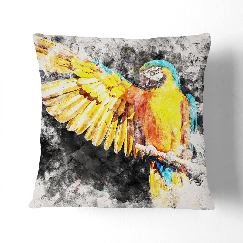 Macaw Parrot Cushion with Filling, 55cm H x 55cm W x 20cm D