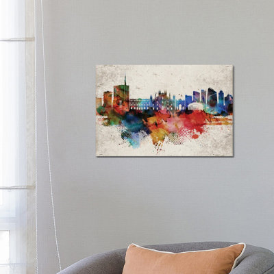 Milan Abstract Skyline by WallDecorAddict - Wrapped Canvas Painting