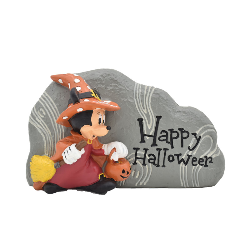 Disney Minnie Mouse, joyeux Halloween, jardin, roche