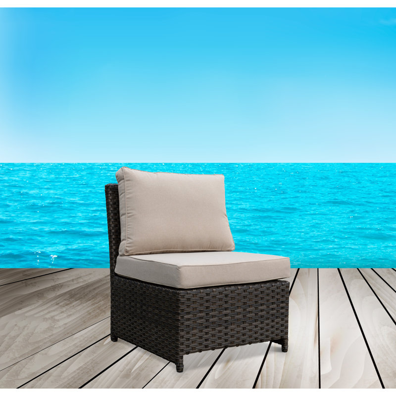 Hefley Wicker Outdoor Armless Lounge Chair