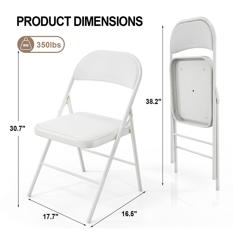 Chaise pliante empilable rembourrée en polyester Inbox Zero Maronica