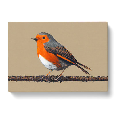 Tremendous Robin Bird - Wrapped Canvas