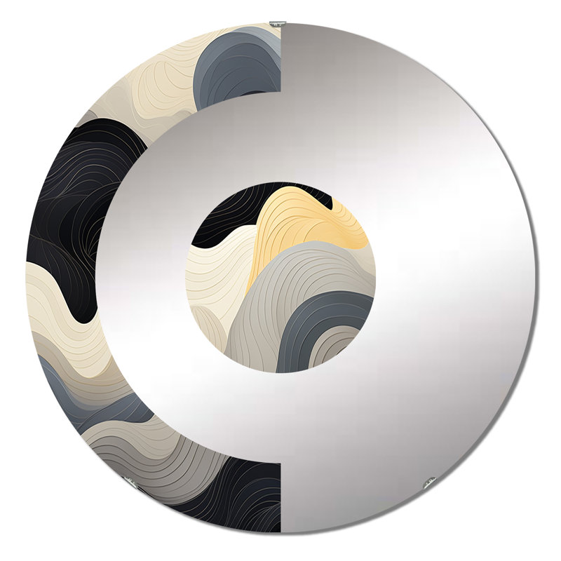 Aamora - Miroir mural demi-cercle, 23,6 po x 23,6 po