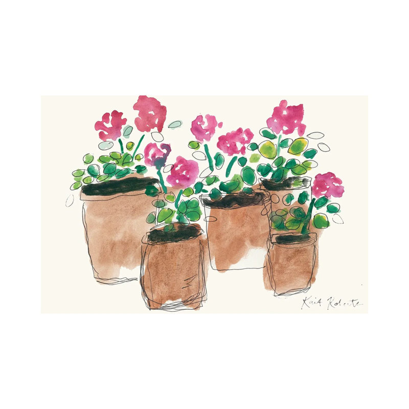 Geranium Sunday by Kait Roberts - Wrapped Canvas Print, 20.32 cm H x 30.48 cm W