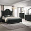 Lit de grand lit 1pc avec tête de lit capitonnée, revêtement luxueux et garniture cloutée complexe à motif de losanges touffeté de luxe moderne-1664992730-1674856620