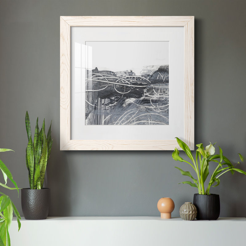 Scribble Out I-Premium, reproduction encadrée - prête à être accrochée, H 35,5 po x l 35,5 po x P 1,5 po, Blanc