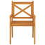 Chaise de salle à manger d'extérieur avec accoudoirs en bois d'acacia massif