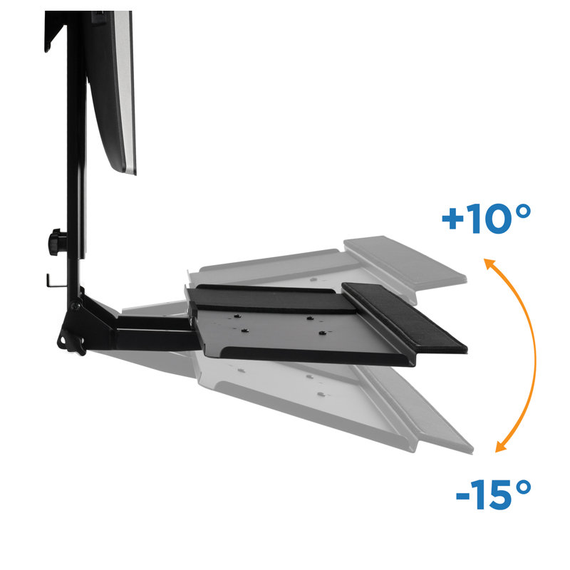 Mount-It Height Adjustable Monitor and Keyboard Wall Mount with CPU Holder | 25 Inch Wide Platform