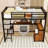 Twin XL Two Drawers Metal Loft Bed with Desk and Guardrails