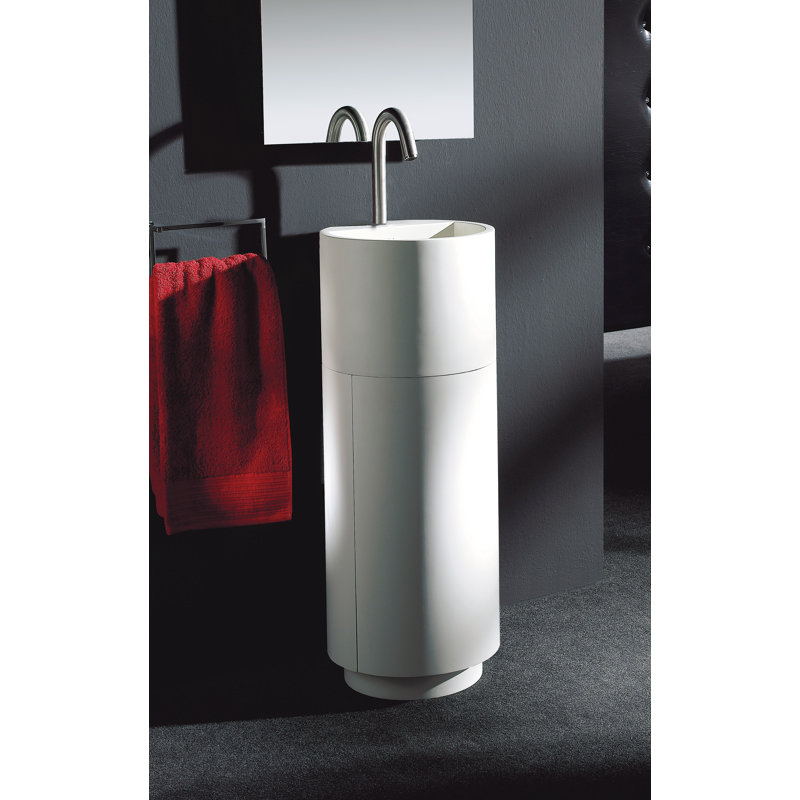Nathanial 330 mm Freestanding Single Vanity with Integrated Ceramic and Stone Basin
