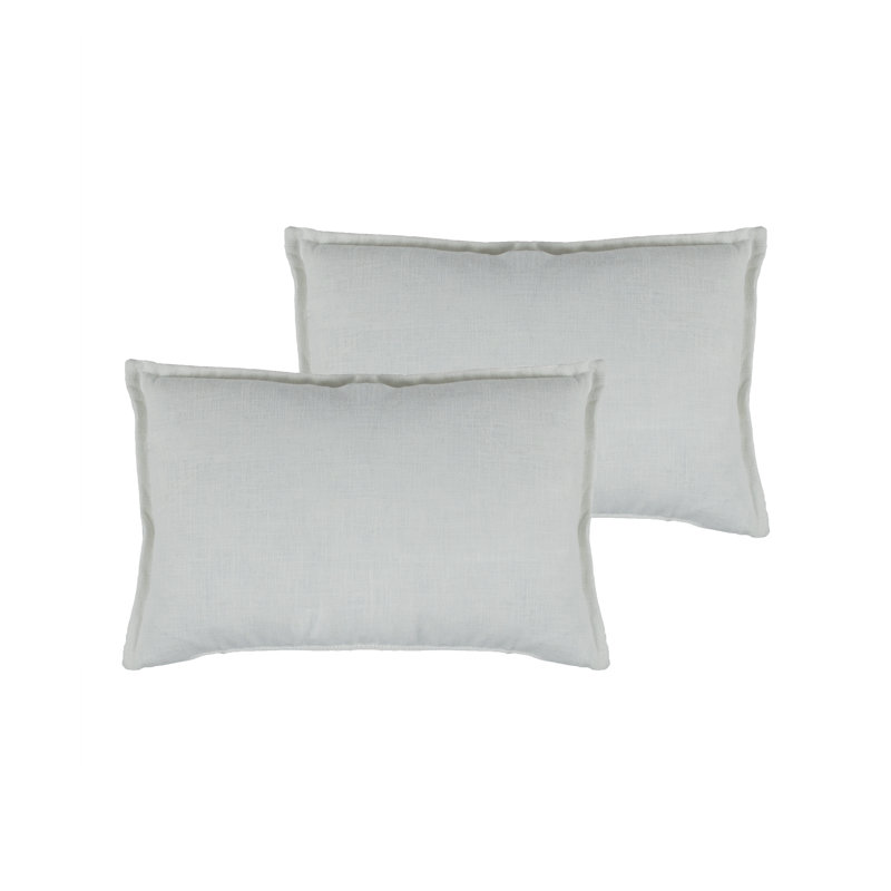 Lombard Reversible Decorative Linen Boudoir Pillow, White
