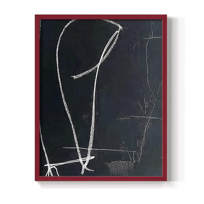 "ABSTRACT Series DCXV" par J Paul, H 11 po x l 9 po, Rouge